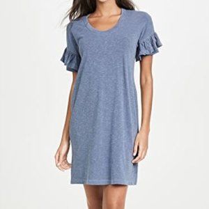 Sundry Short Sleeve Ruffle Dress Pigment Navy